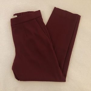 Burgundy Aritzia Babaton Trousers